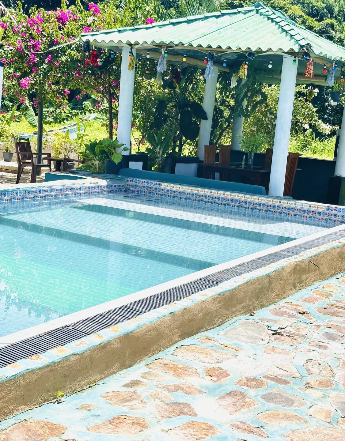 Tropical evening swimming pool views at M.S.A Anu Villa